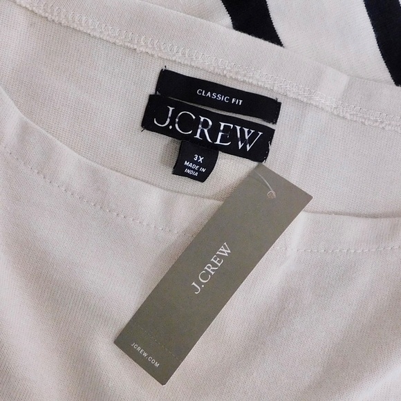 NWT! J. CREW Classic Mariner Cloth Boatneck T-Shirt Striped Natural Navy Blue 3X - Picture 13 of 16